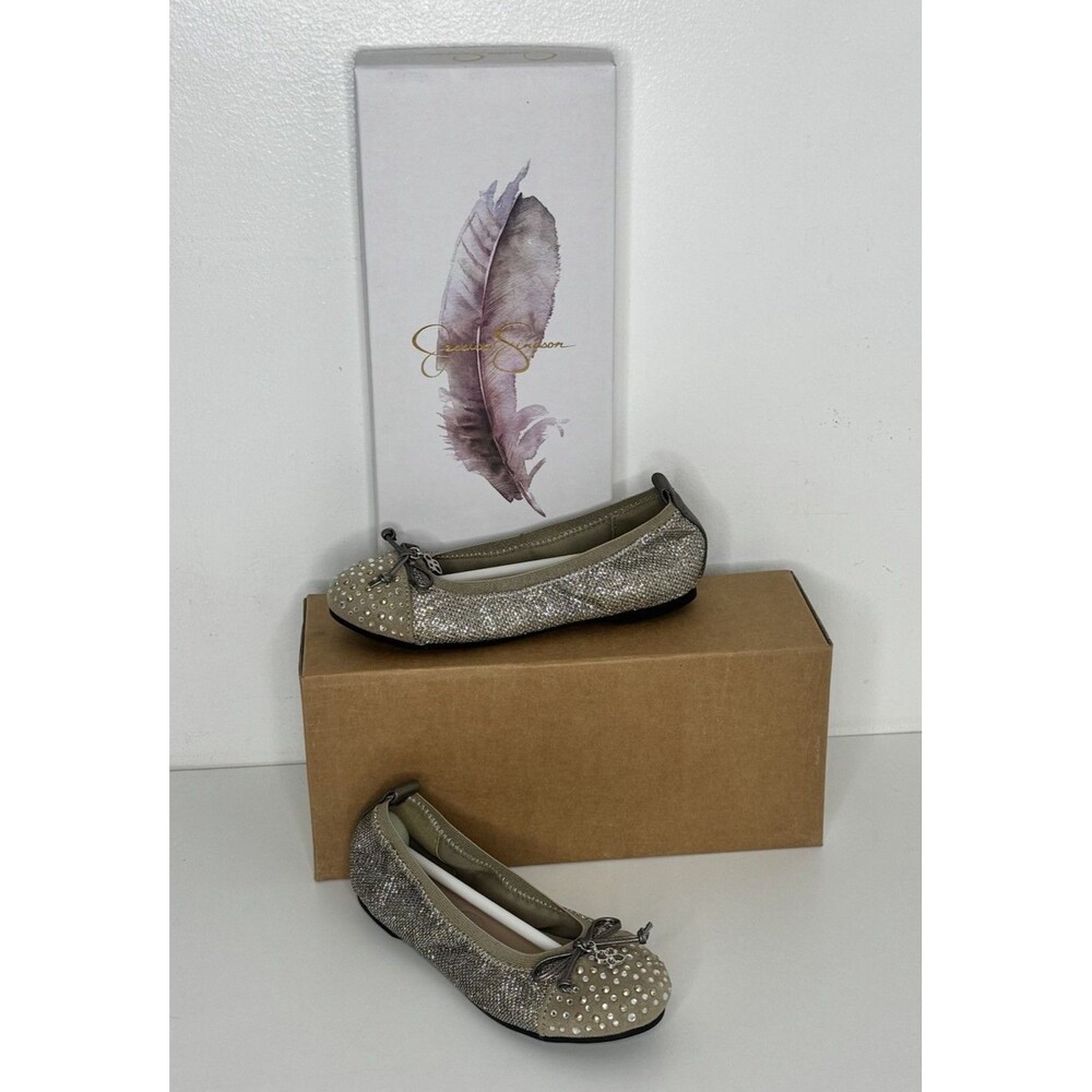 Jessica Simpson Ballet Flat (Little Kid/Big Kid) Gold JS2013 Silver Shimmer